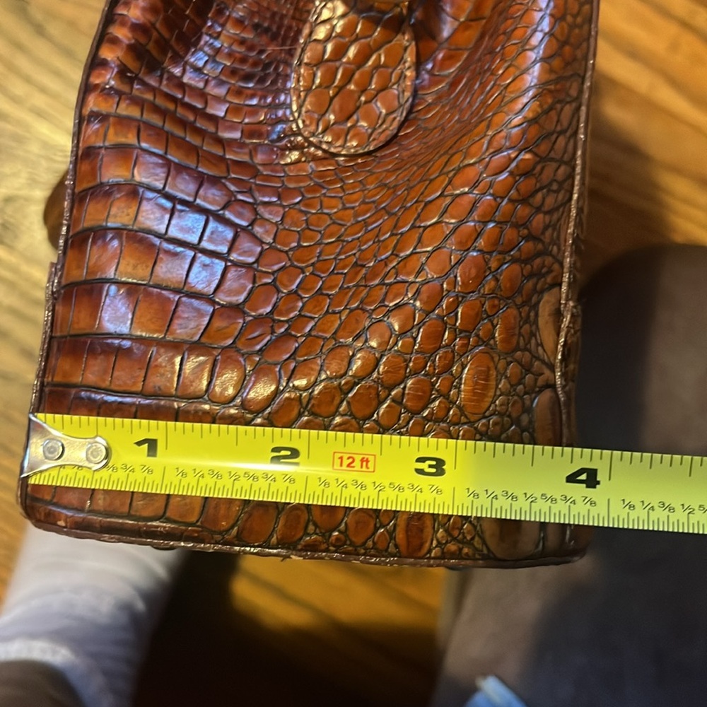 Vintage Brahmin crocodile embossed leather handbag shoulder bag small satchel - Picture 14 of 16